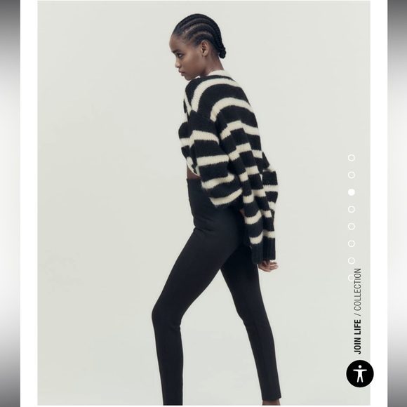 NWOT Zara Sz M High-waisted Leggings with Elastic Waistband. - Picture 3 of 11